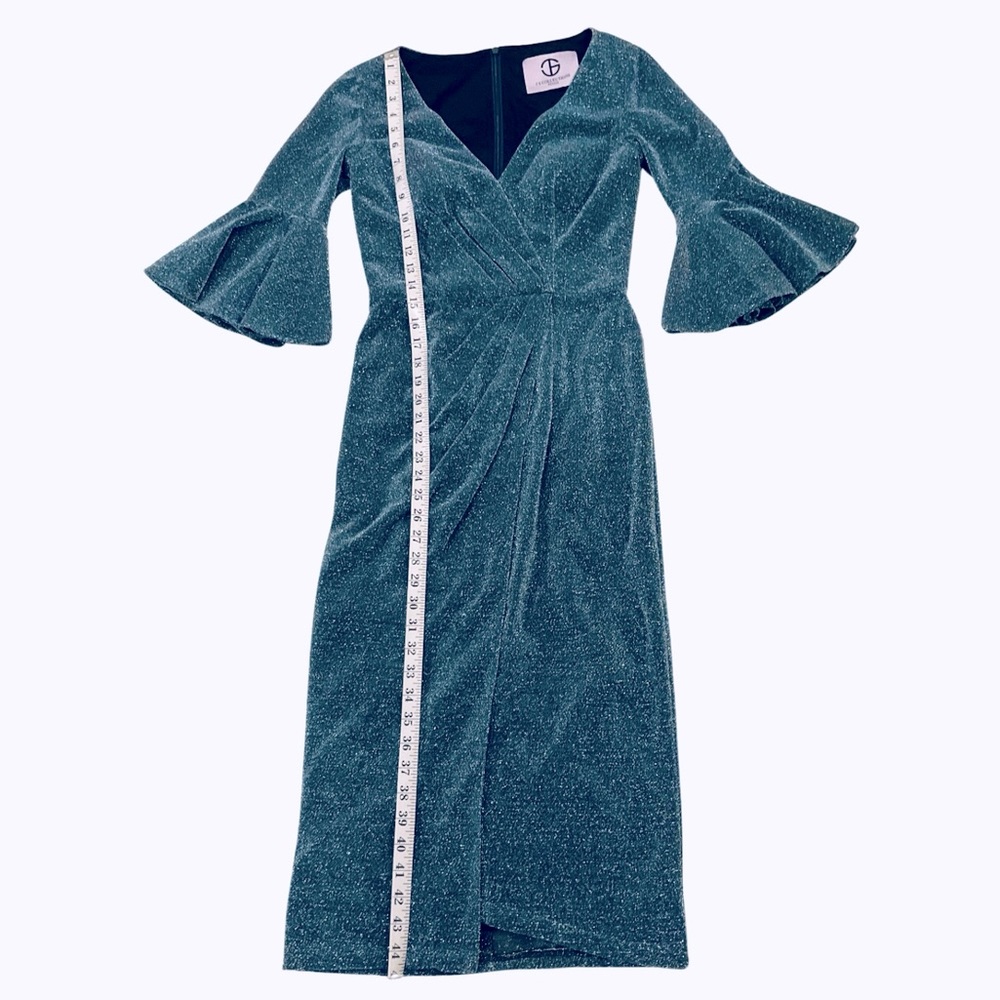 Js Collections Blue Glitter Midi Dress Women’s Pe… - image 6